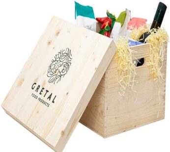 Gift Wooden box “Made in Italy” food products. Contain 8 pcs