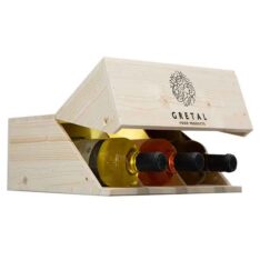 Gift box Wooden.  "Cantina Oro 3"  typical Italian Wines.