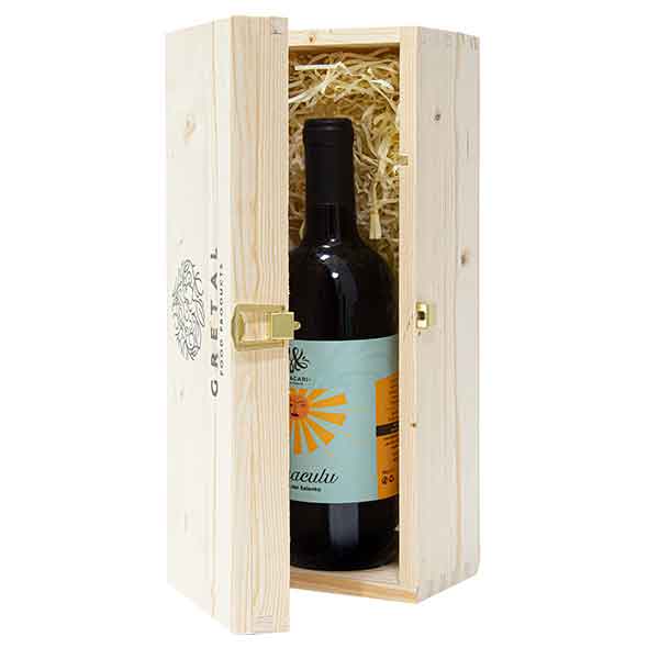 Wooden Gift box "Cantina Oro" with typical Italian Wine