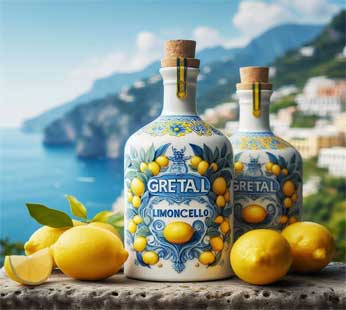 Limoncello Liquore di Limone Italiano in Bottiglia di Ceramica da 500ml.